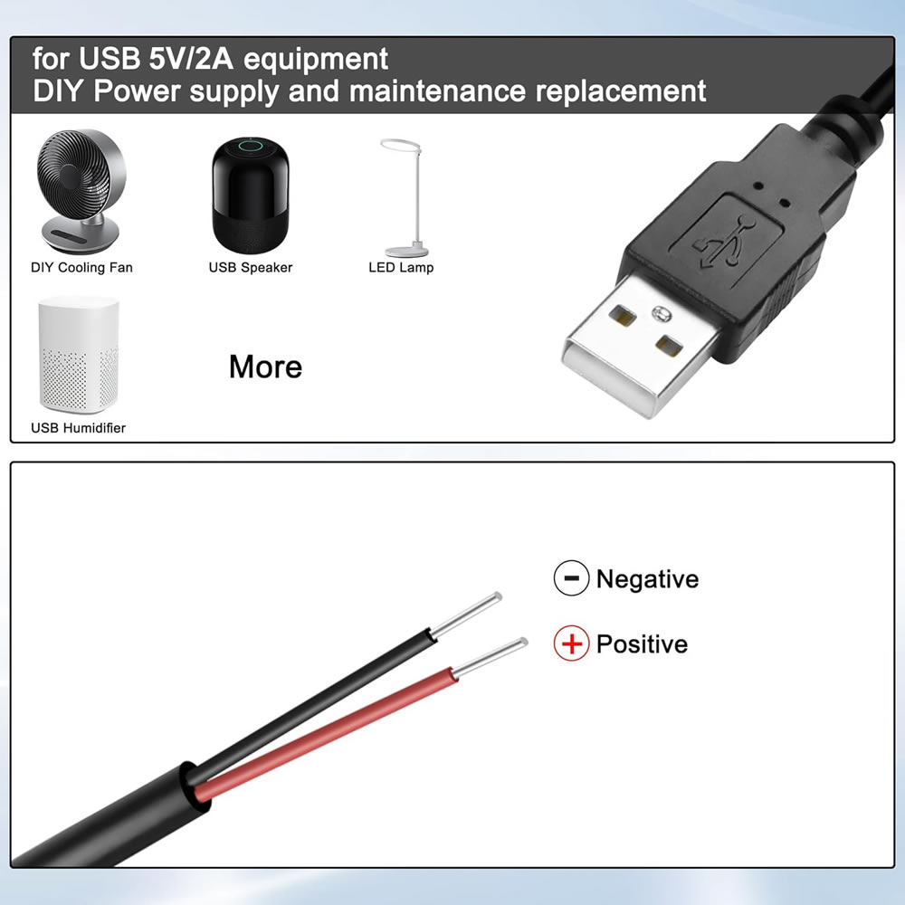 DC 2핀 USB 전원 케이블 USB 남성-여성 2코어 - Electronics Repair Gadgets 리뷰 및 가격
