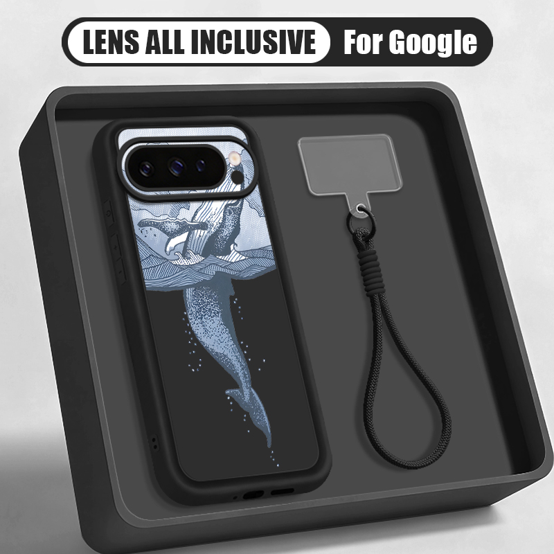  혹등고래 프린트 손목 스트랩 끈 케이스 (구글 픽셀  - Google Pixel 9 리뷰 및 가격