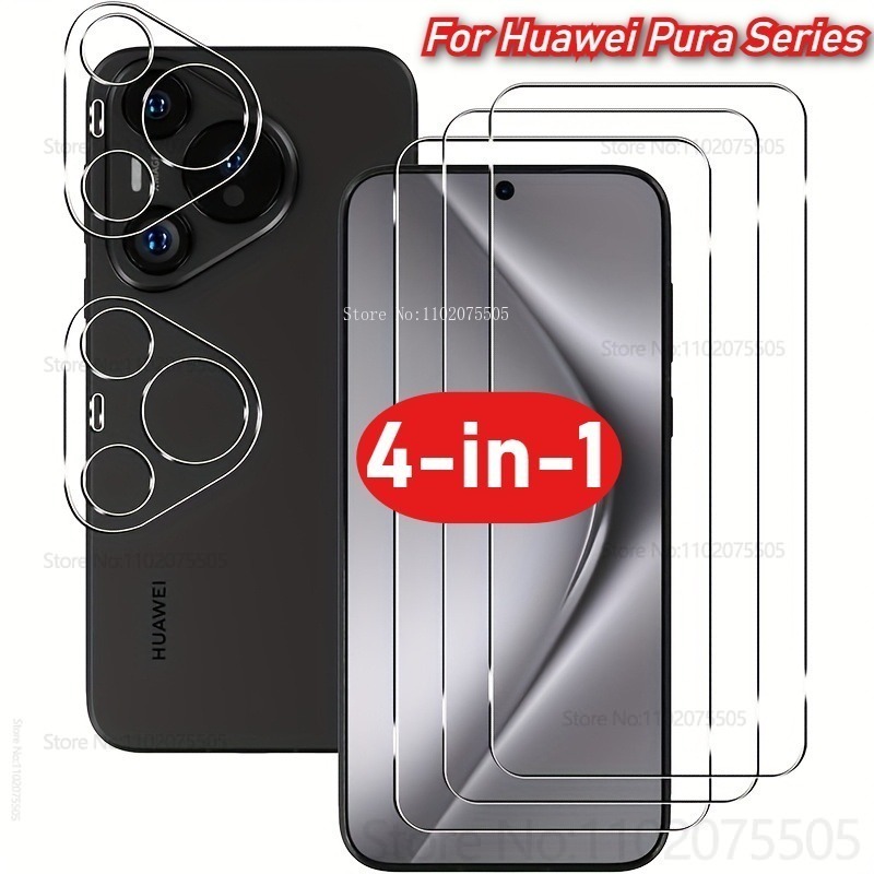 [4-in-1]2Pcs 풀 커버리지 강화 유리 + 2P - Huawei Pura 70 리뷰 및 가격